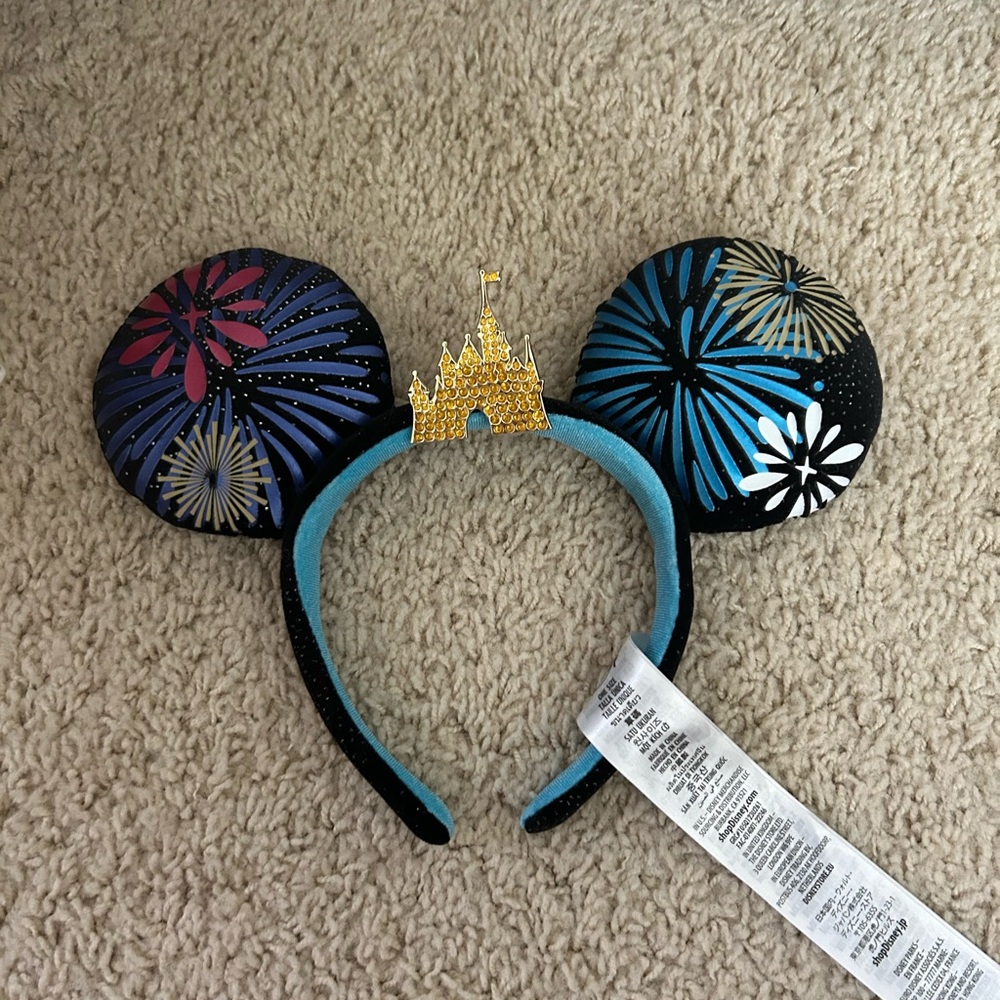 Disney Parks Mickey Main Attraction Castle Fireworks Ear Headband